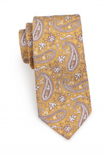 Krawatte Geschenkset Paisleymuster champagner