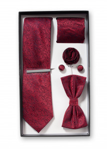Geschenkbox Paisley rot mit Businesskrawatte,