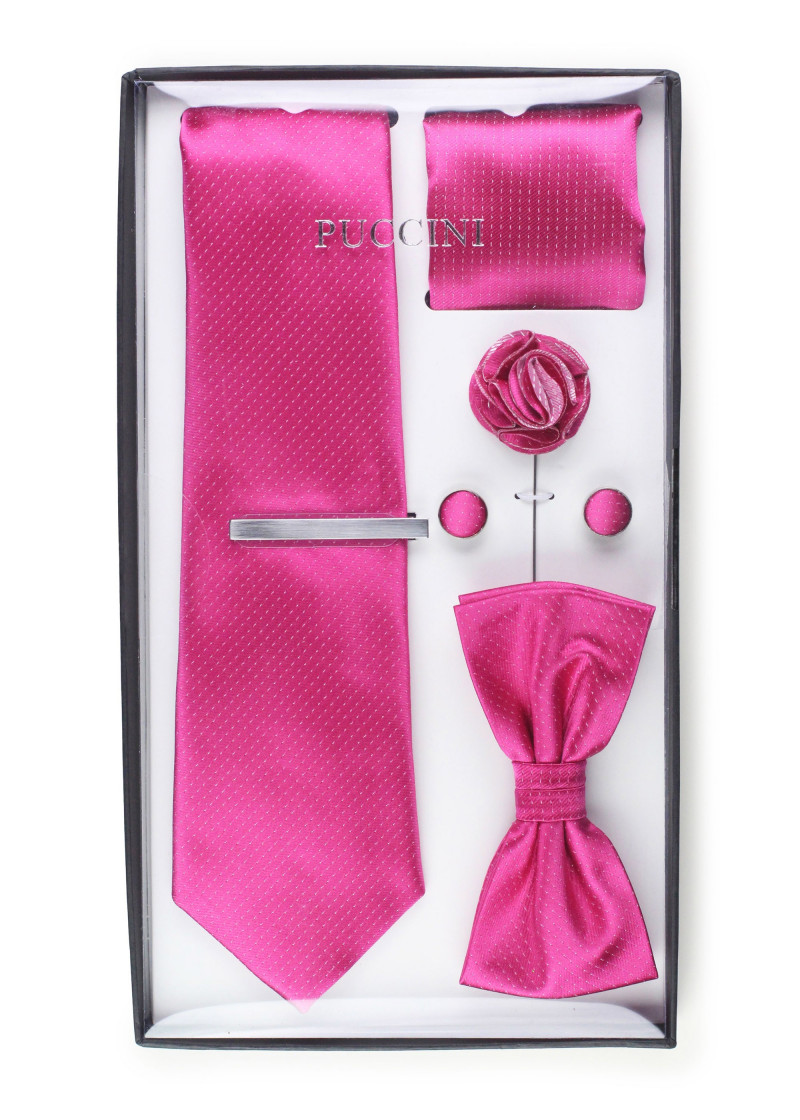 Geschenkbox gepunktet pink mit Krawatte,