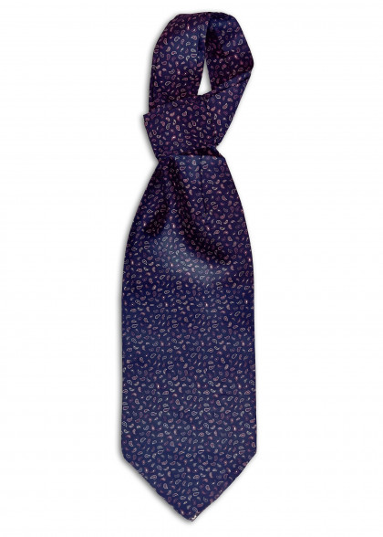Ascot mit kleinem Paisley-Muster in dunkelblau