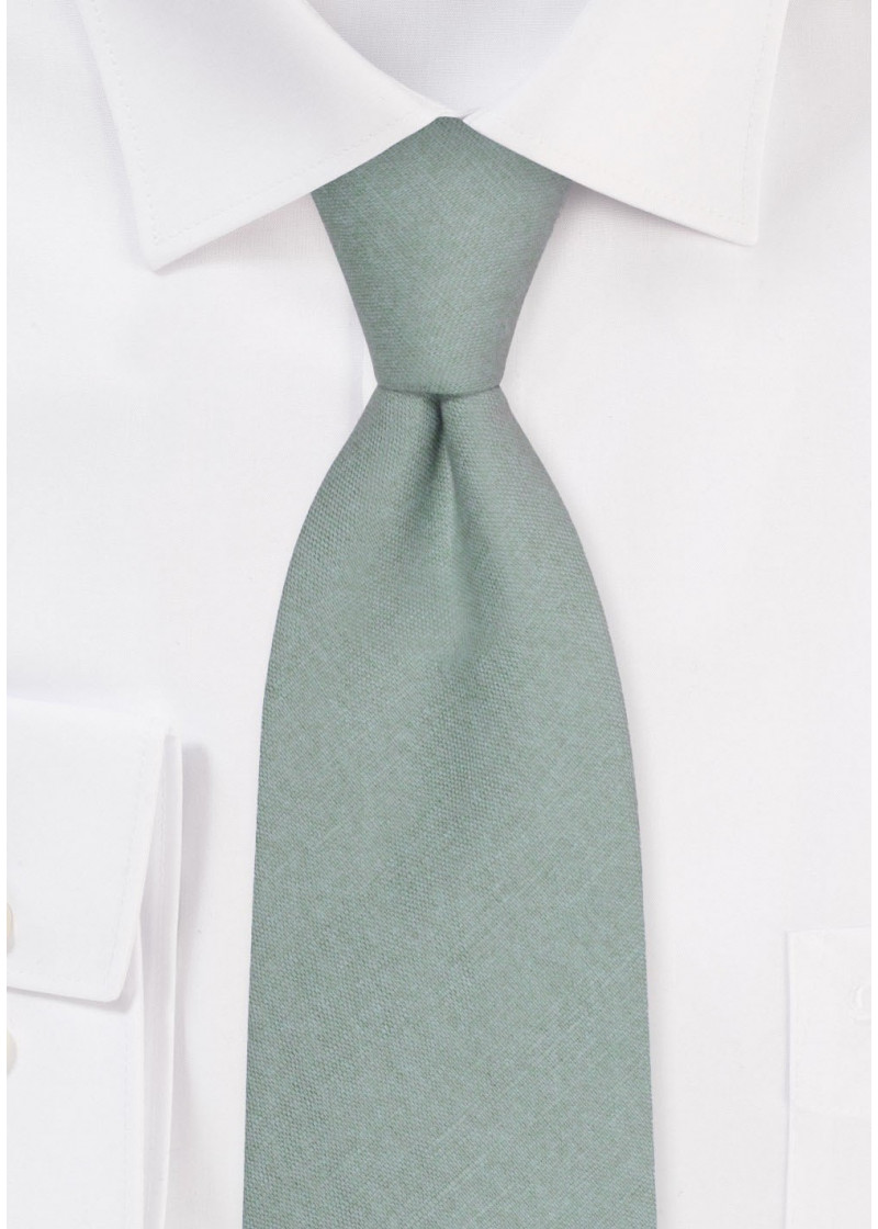 Elegante Leinenkrawatte in Grayish Green