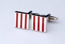 Elegantes Manschettenknopf Paar rot / weiß