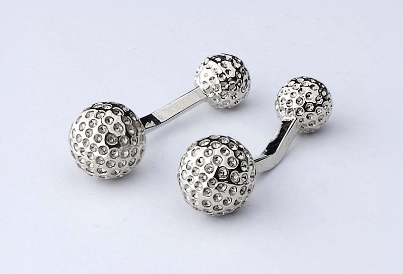 Manschettenknöpfe Golfball silbern