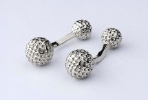 Manschettenknöpfe Golfball silbern