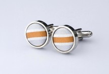 Schickes Manschettenknopf Paar mit Seide Inlay