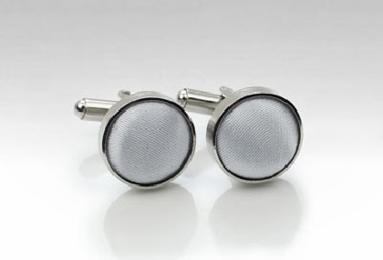 Cufflinks Stoff Silbergrau