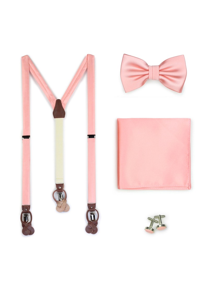 Set: Hosenträger, Herren-Schleife, Kavaliertuch