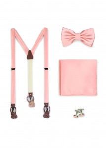 Set: Hosenträger, Herren-Schleife, Kavaliertuch