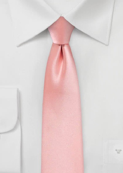 Schmale Krawatte in Rosé Mikrofaser