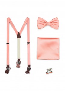 Set: Hosenträger, Schleife, Einstecktuch und