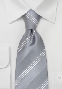 Elegante Krawatte platin/silbergrau Streifen