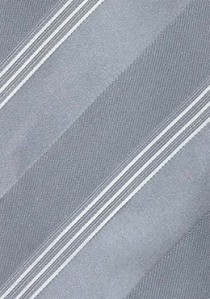 Elegante Krawatte platin/silbergrau Streifen