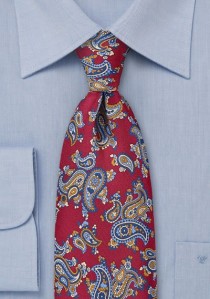 Krawatte rot Paisley-Motiv