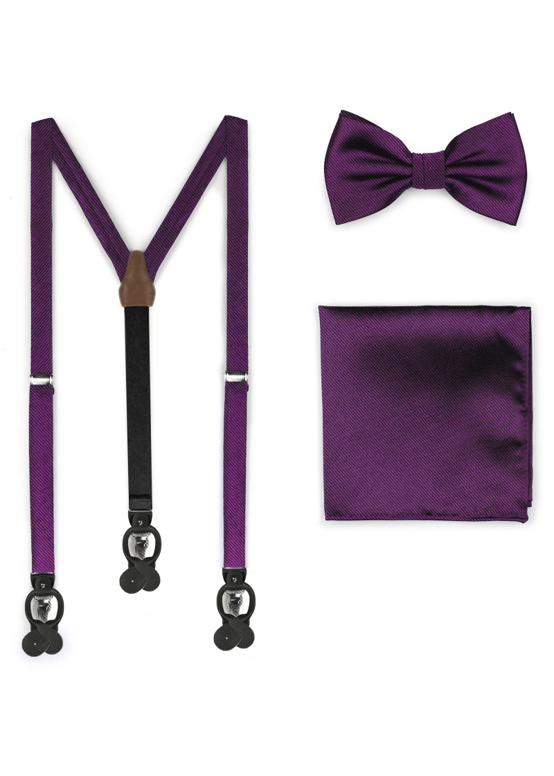Geschenkset Hosenträger, Herren-Schleife, Ziertuch