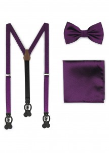 Geschenkset Hosenträger, Herren-Schleife, Ziertuch