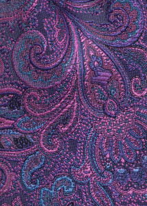 Krawatte, Fliege, Einstecktuch mit Paisleymuster Purpur Blau Stoffbild