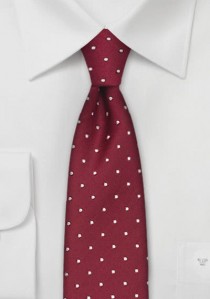 Schmale Krawatte Pünktchen rot weiß