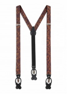 Hosenträger aus Set Mittelbraun mit Paisley-Motiv