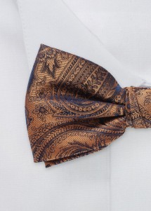 Fliege im Detail aus Set Mittelbraun mit Paisley-Motiv