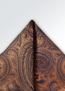 Einstecktuch aus Set Mittelbraun mit Paisley-Motiv
