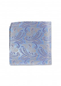 Kavaliertuch liegend aus Set in Blau mit Paisley-Muster