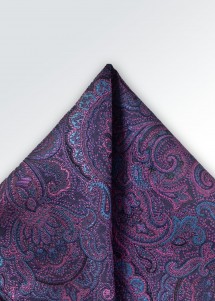 Einstecktuch aus Set mit Paisleymuster in Purpur und Blau