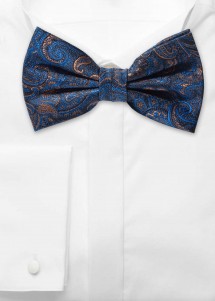 Fliege mit Paisley Muster in Blau-braun