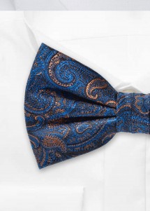 Fliege mit Paisley Muster in Blau-braun Detailbild