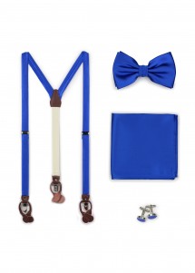 Set: Hosenträger, Herren-Schleife, Kavaliertuch