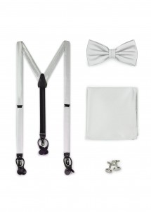 Set: Hosenträger, Fliege, Kavaliertuch und