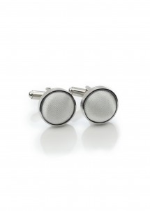 Manschettenknöpfe aus Set in Silber einfarbig Mikrofaser