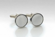 Manschetten-Knöpfe Stoff silber