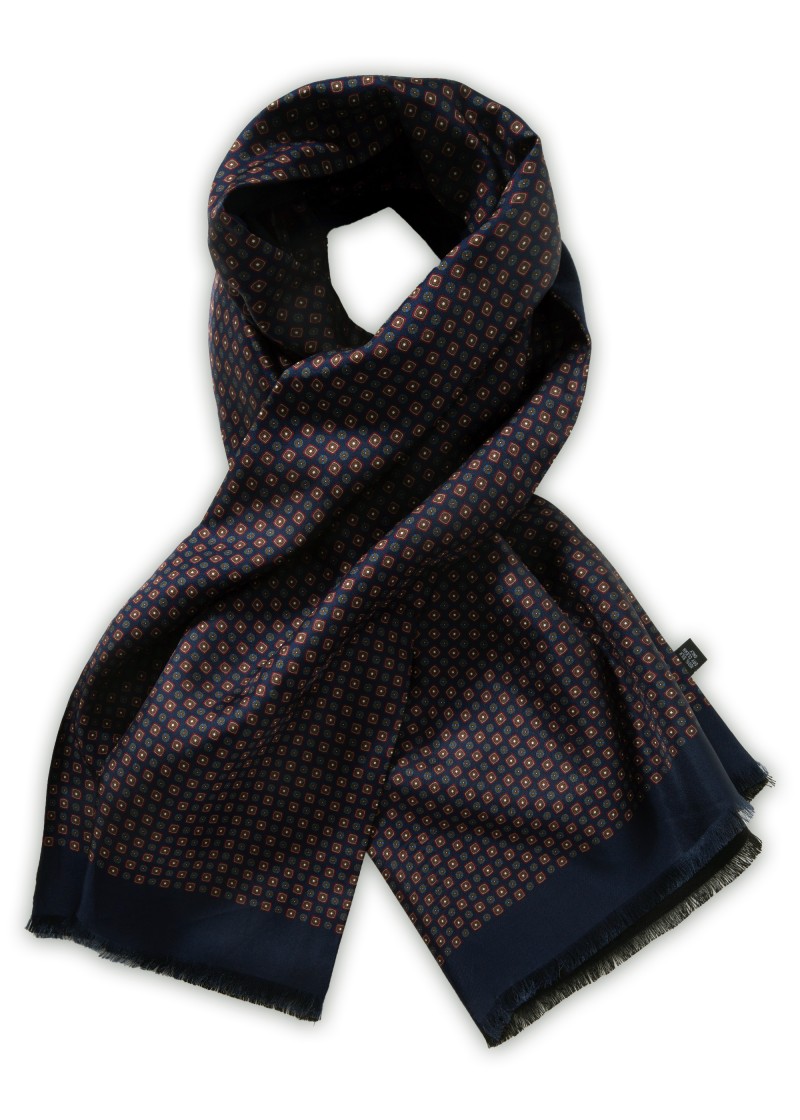 Gefütterter Seidenschal mit all over Muster