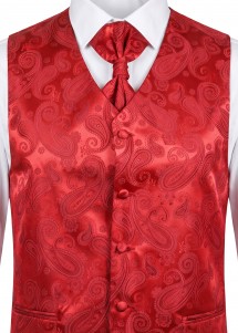 Herren-Weste Paisleymuster Hochzeit Rot