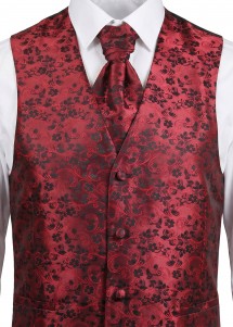 Hochzeitswesten-Set mit floralem Muster in