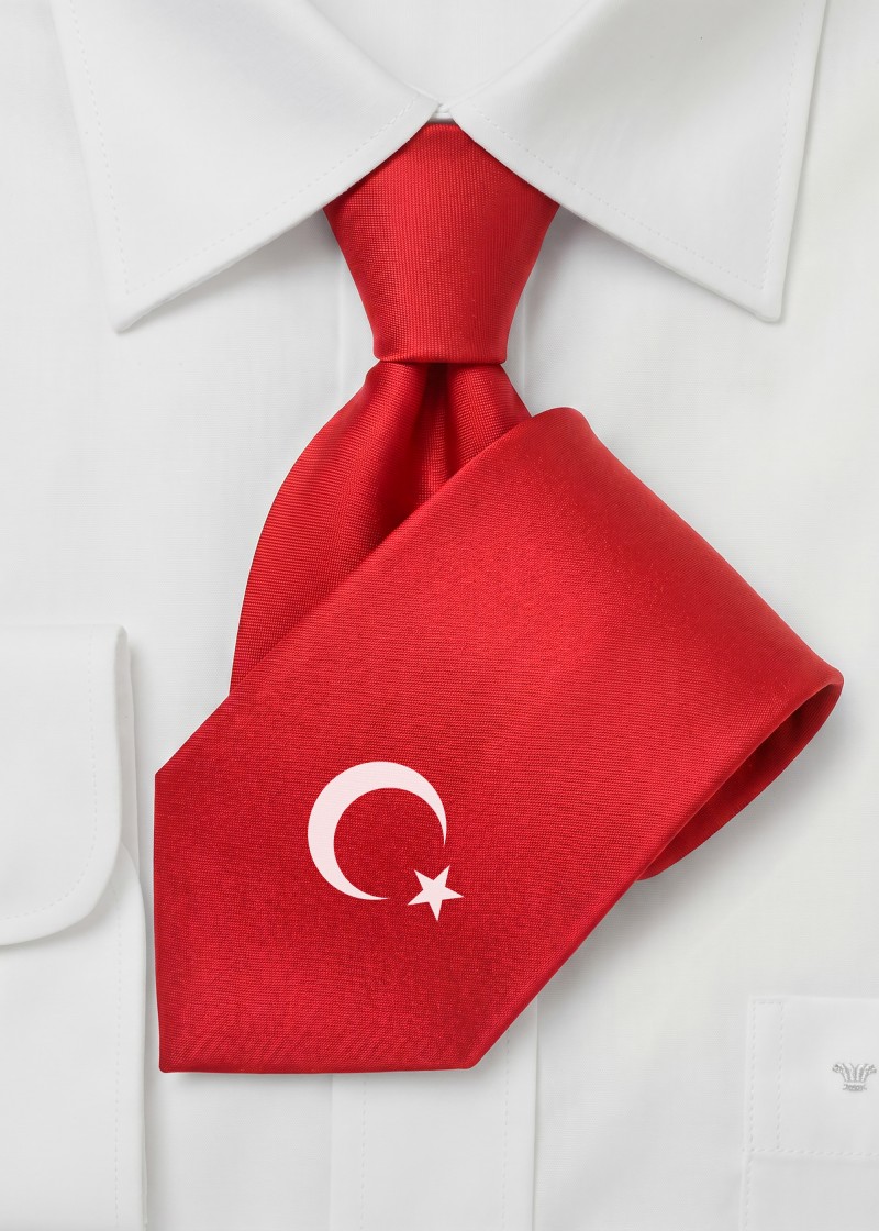 Rote Türkei-Krawatte mit patriotischem