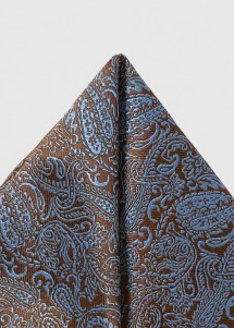 Einstecktuch aus Geschenk-Set Paisley Blau und Braun
