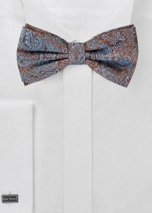 Fliege aus Geschenk-Set Paisley Blau und Braun