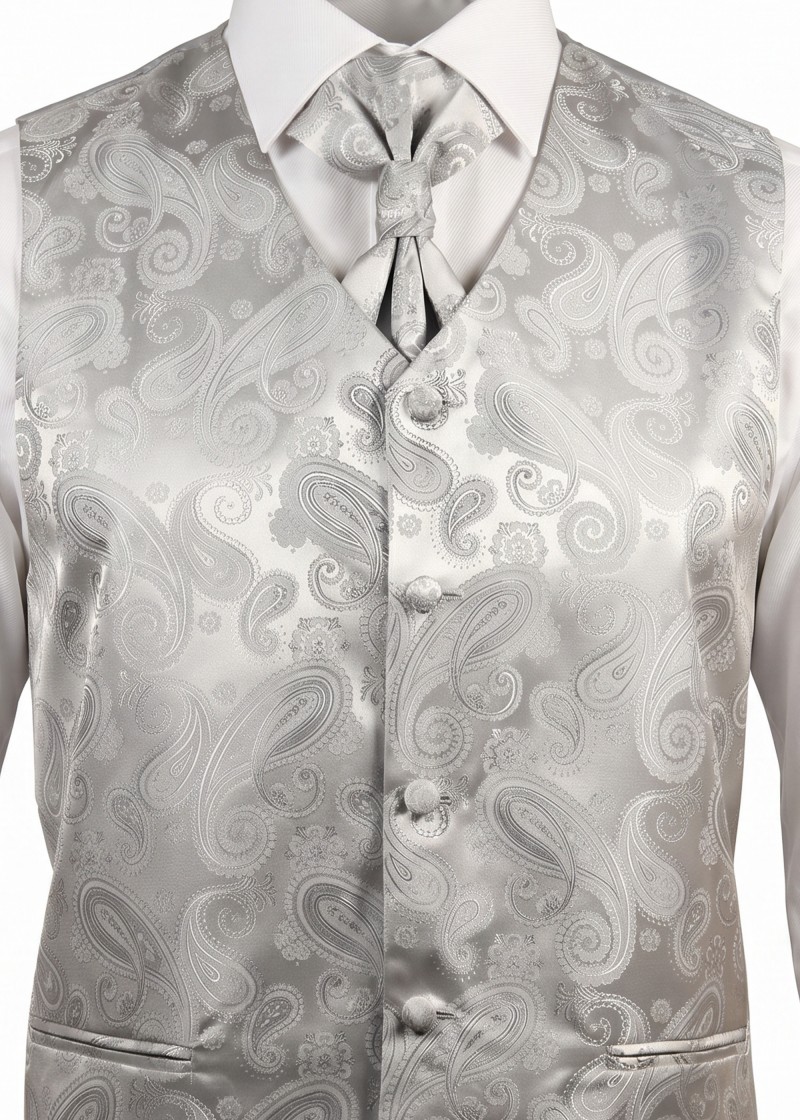Paisleymuster Hochzeit Silber / Grau Lorenzo