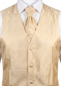 Westen-Set Zopfmuster mit Plastron, Weste und