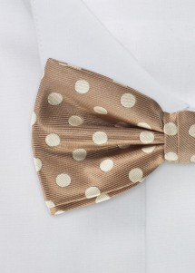 Herren-Fliege Hellbraun Pünktchen elegant Detailbild