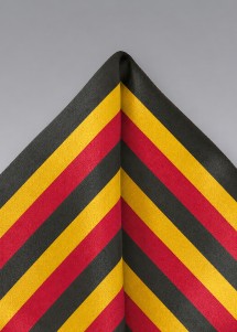 Einstecktuch mit belgischen Nationalfarben mit Streifen in Schwarz, Gelb und Rot