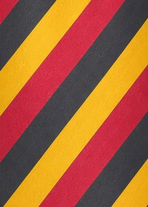 XXL-Krawatte mit belgischen Nationalfarben und Streifen in Schwarz, Gelb und Rot Nahaufnahme