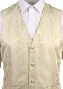 Herrenweste mit Rankenmuster Creme / Beige