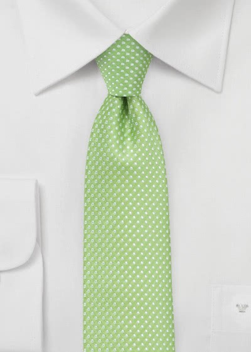 Businesskrawatte zierliche Pünktchen giftgrün