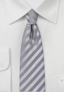 Schmale Krawatte einfarbig Streifen silber
