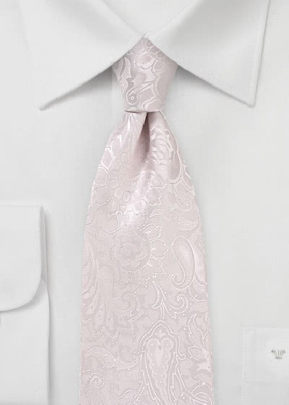 Herrenkrawatte blassrosa Rankenmuster elegant