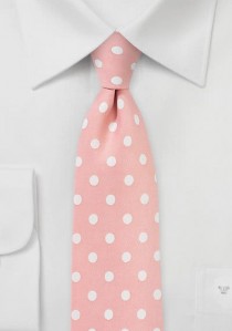 Krawatte grob punktgemustert rosa weiß