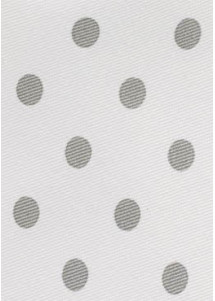 Krawatte grob getupft weiß grau