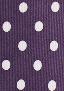 Krawatte grob tupfengemustert violett perlweiß